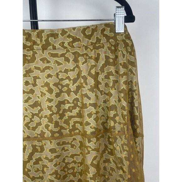 Logo Lori Goldstein Gold Polka‎ Dot Mesh Overlay Knit Midi Skirt Size XL - Picture 2 of 6